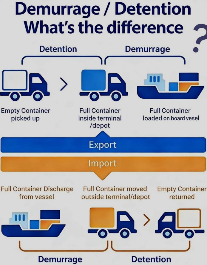 DEMURRAGE, DETENTION, STORAGE FEE ; cara meminimalisir denda